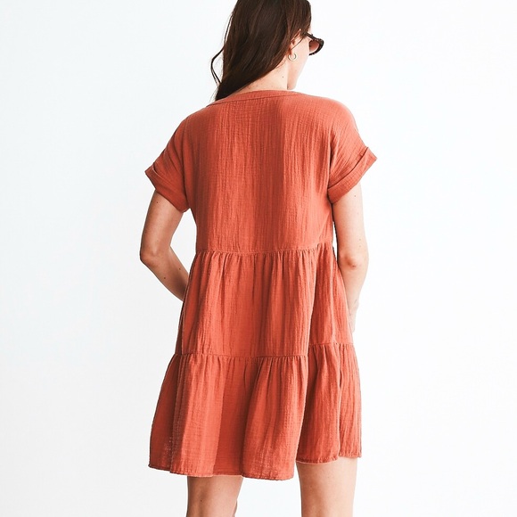 Madewell Mini Dress Cuff Sleeve Button Front Size XS NWT - Picture 4 of 9
